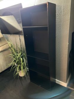 Black Tall 5 Shelf Bookcase