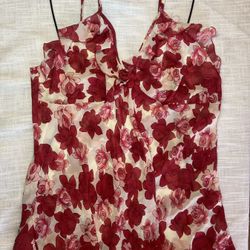 Je T'adore Red Rose Floral Mesh Babydoll Top (XL)