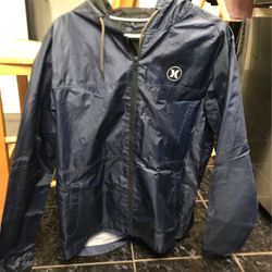 MENS HURLEY WINDBREAKER JACKET: Blue size MEDIUM