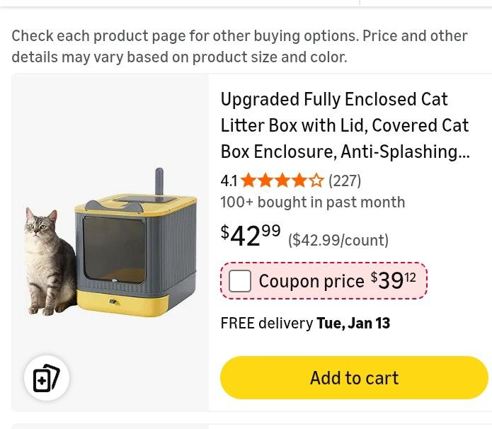 Upgraded Fully Enclosed Cat Litter Box with Lid, Covered Cat Box Enclosure, Anti-Splashing Easy to Clean Kitty Litter Boxes with Drawer, 3 Modes can U