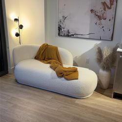 6 Month Old White/cream Boucle Sofa  75inch