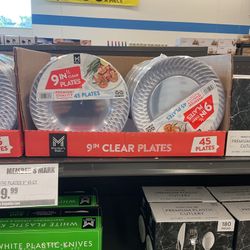 9” Clear Plastic Plates 