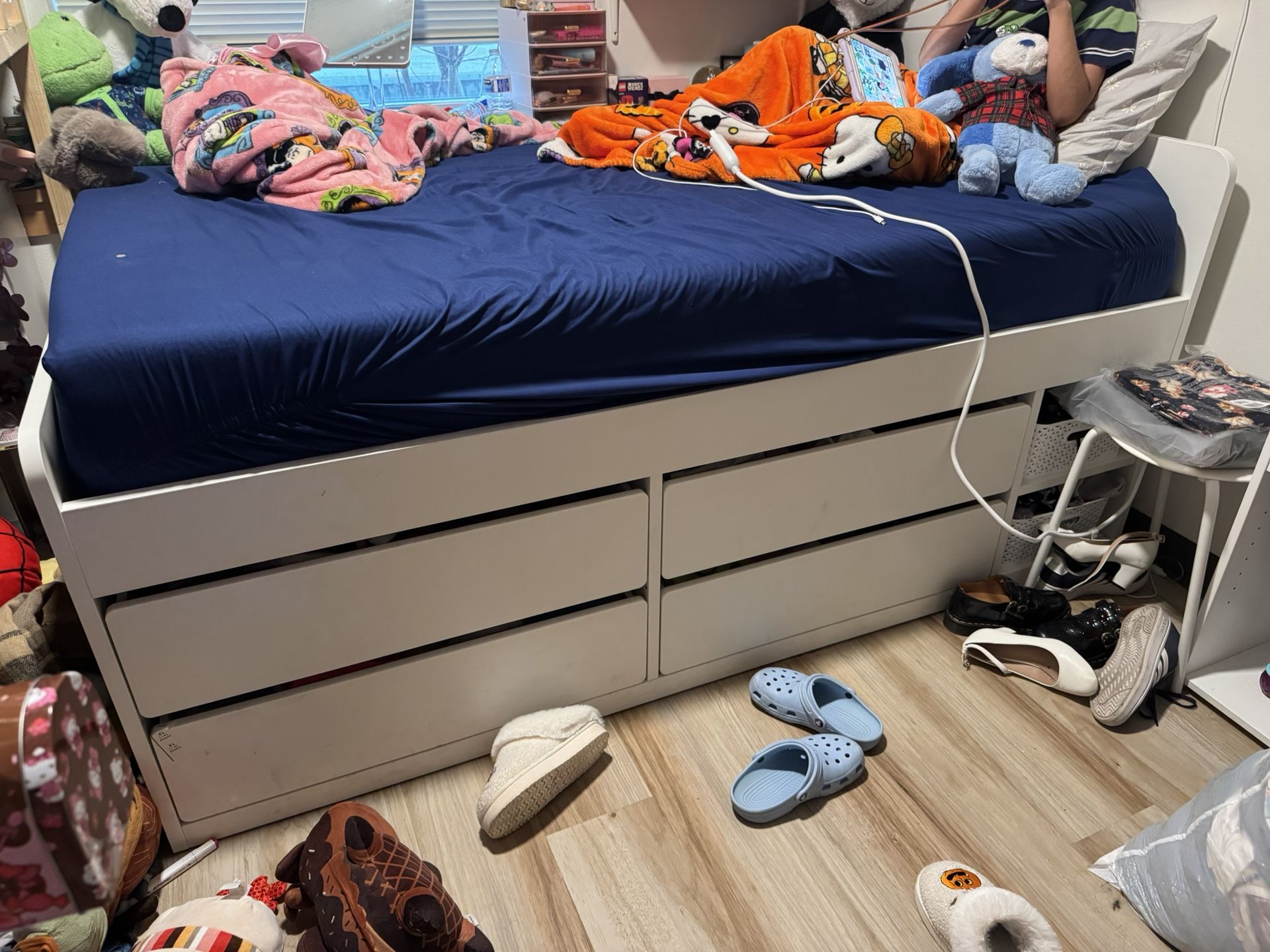 IKEA Twin Bed With Four Drawers 