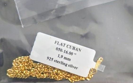 Sterling silver gold plated Mini Cuban link chain