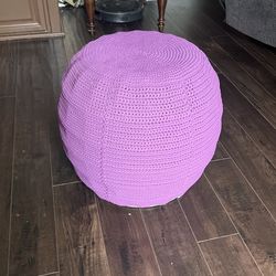 Purple Knit Ottoman