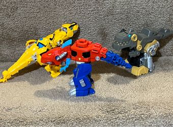 Transformers Rescue Bots Optimus Prime Bumblebee Grimlock Dinobot Tomy 4"