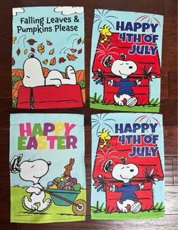 Snoopy Peanuts Banner July 4th Easter Fall Autumn $3 each or $10 for All