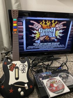 Guitar Hero 1-3 Legends Rock Controller Bundle Lot PlayStation 2 PS2 4 games