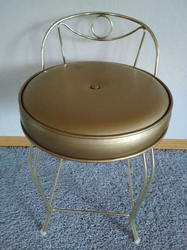 Vintage Mid-Century George Koch Sons Brass Vanity Stool Chair