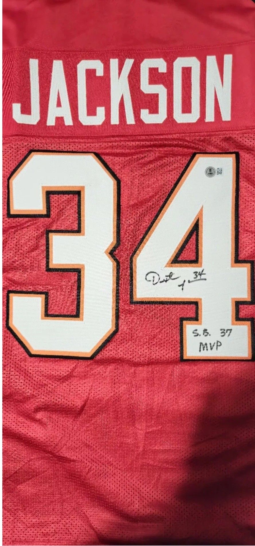 Dexter Jackson Signed Jersey"SB 37 MVP Tampa Bay Buccaneers-Becket Authenticated