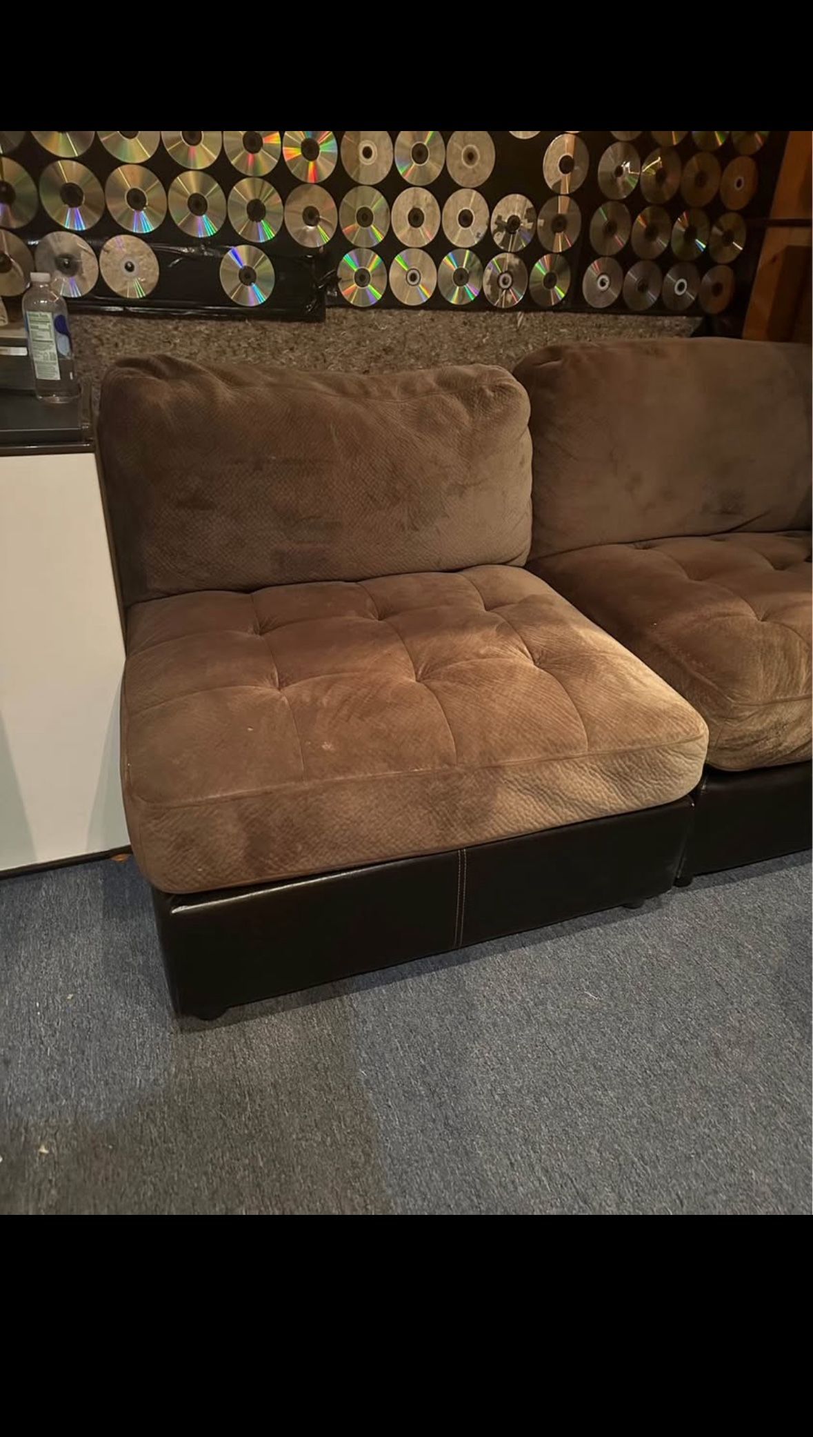 Brown Tufted Velvet Loveseat sofas 35” wide 37” deep 34” tall