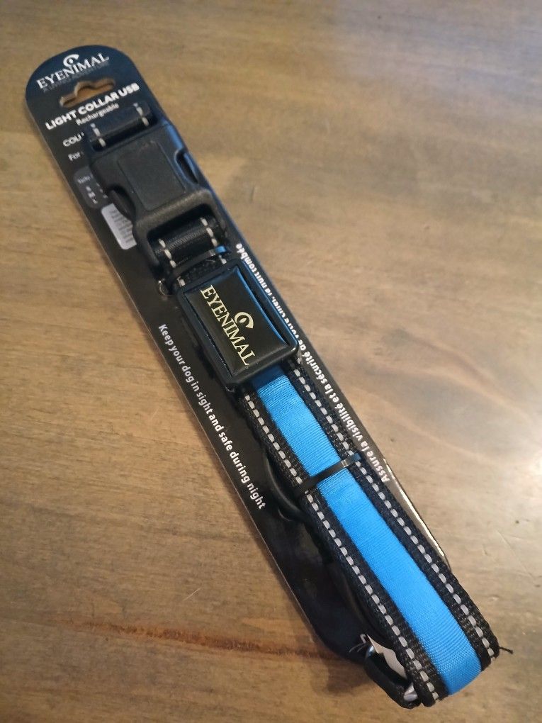 Blue LED Dog Collar Small