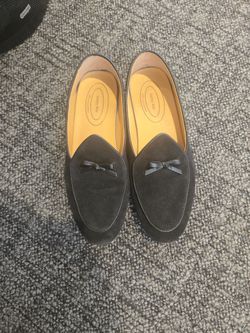 Black suade shoes