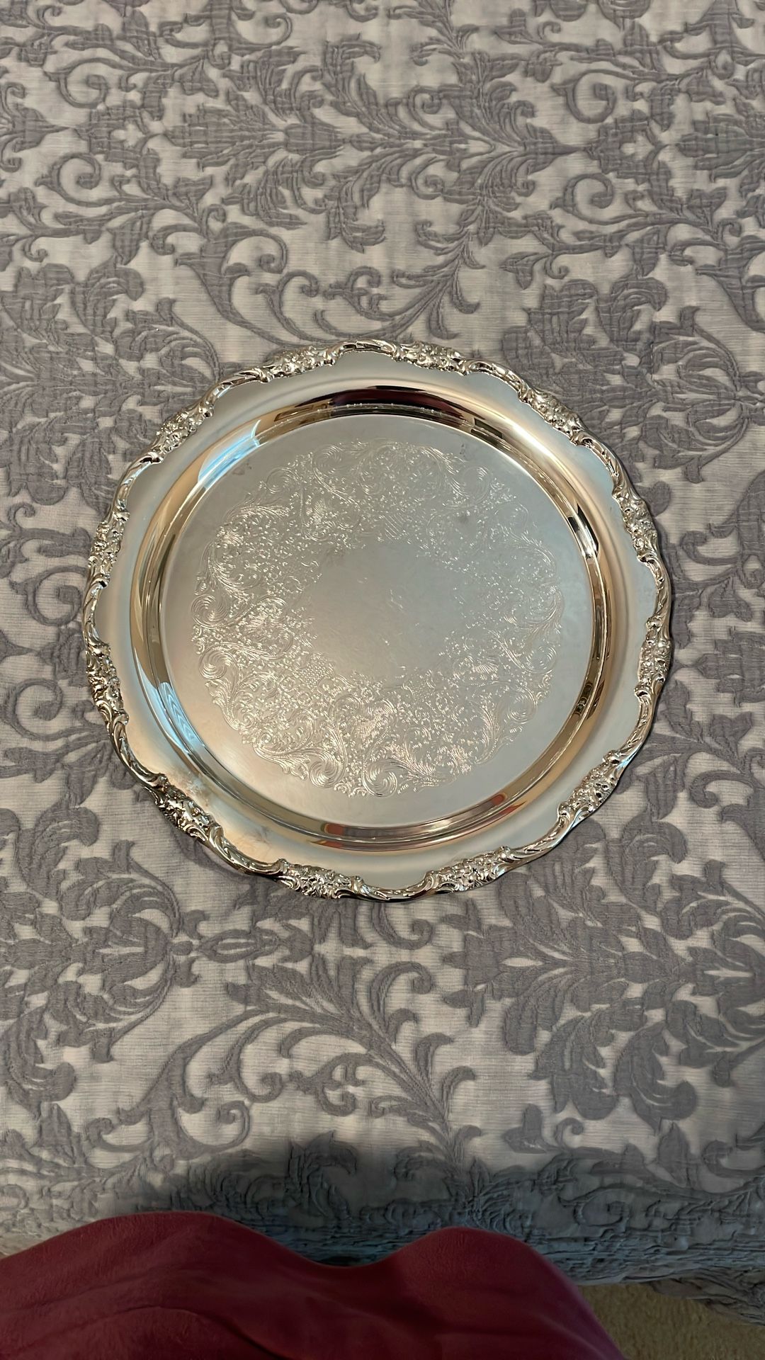 13” Diameter Silver Plate Tray
