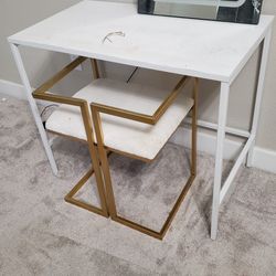 Vanity. Shelf and chair