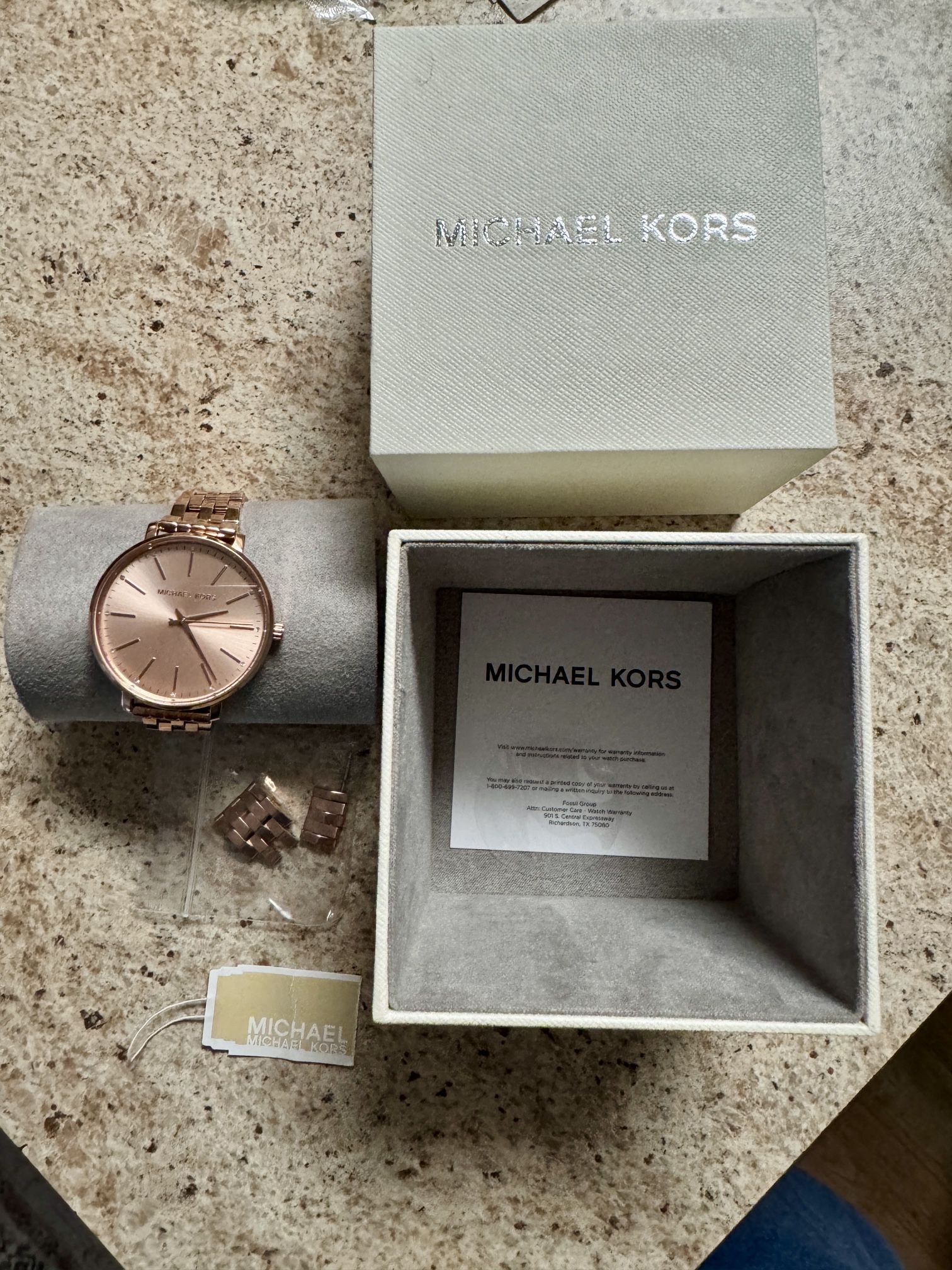 Michael Kors Women's Pyper Three-Hand Rose  Stainless Steel Watch