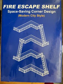 White Shelf NYC 4 Tier Ladder Shelf Apartment Fire Escape