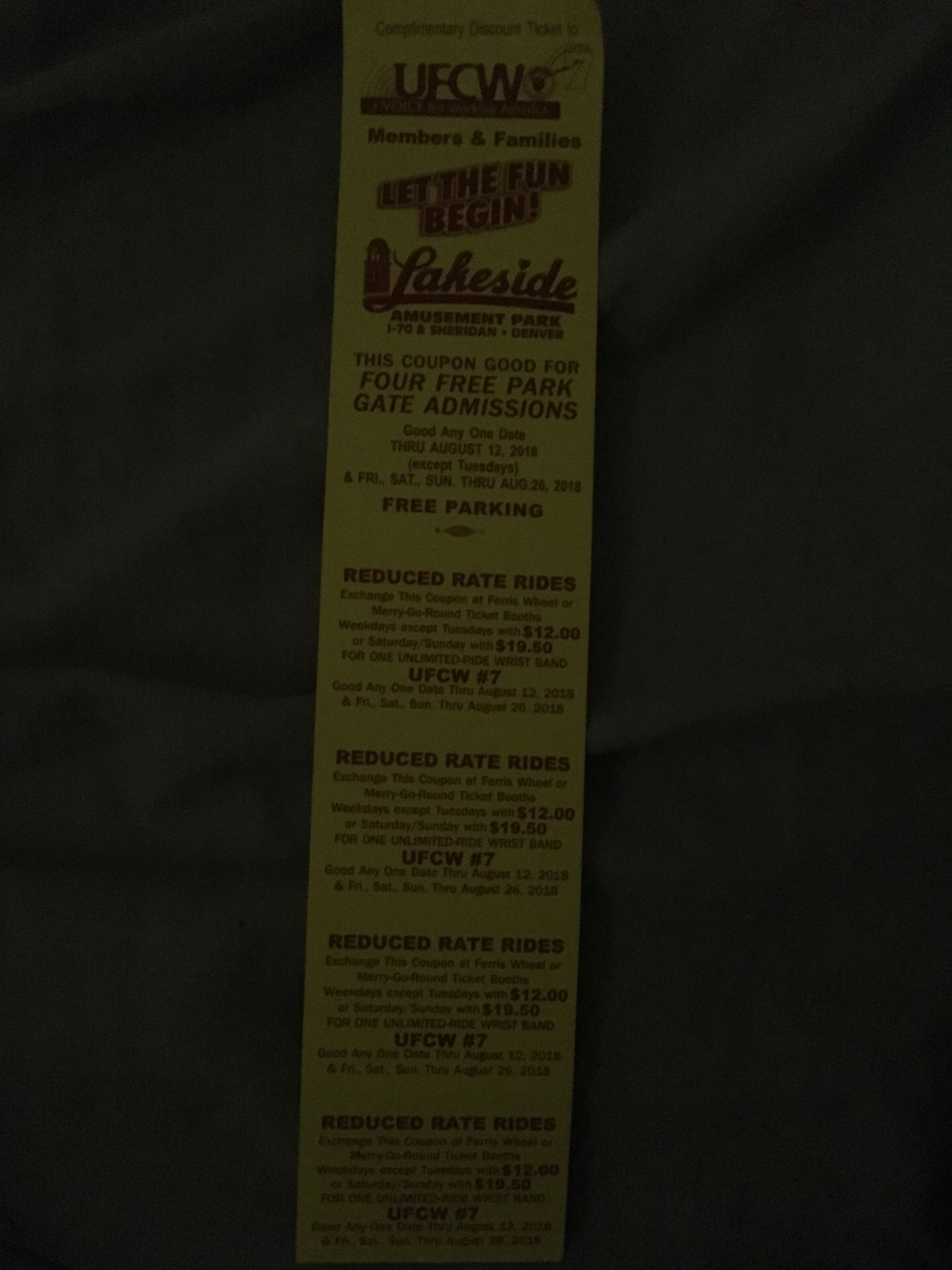 Lakeside amusement park tickets
