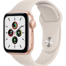 Apple Watch SE 1st (GPS) 40mm Gold Aluminum Case with Starlight Sport Band - Gold Brand New Open Box Never Used 