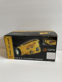 New GPX Emergency Radio Flashlight Solar Panel & Hand Crank Rechargeable 