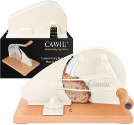 CAWIU Upgraded Manual Bread Slicer for Homemade Sourdough Bread - Adjustable Thickness Bread Cutter with Hand Crank, Suction Cups, Slicing Guide, Scal