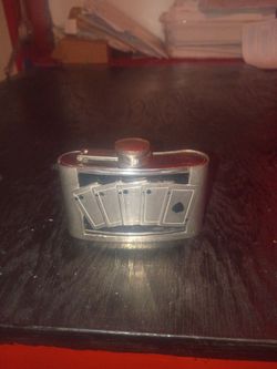 Vintage poker flask belt buckle