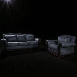 Studio Design Black Leather Sofa Set (3-Seater + Single Chair