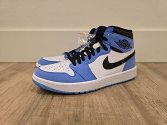 JORDAN RETRO 1 HIGH OG UNIVERSITY BLUE GOLF SHOES MENS...SZ 9...BRAND NEW
