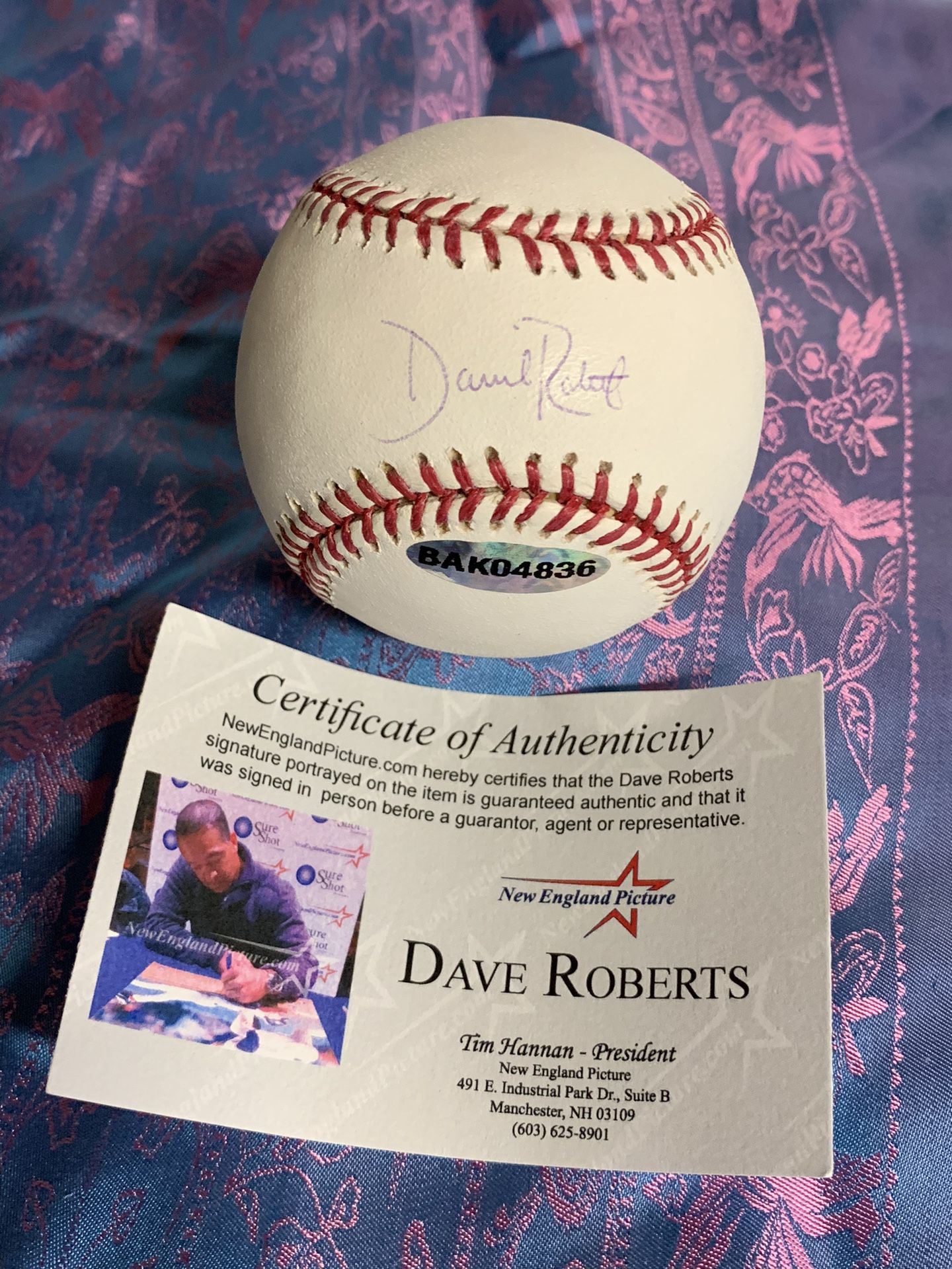 Dave Roberts Autographed Baseball