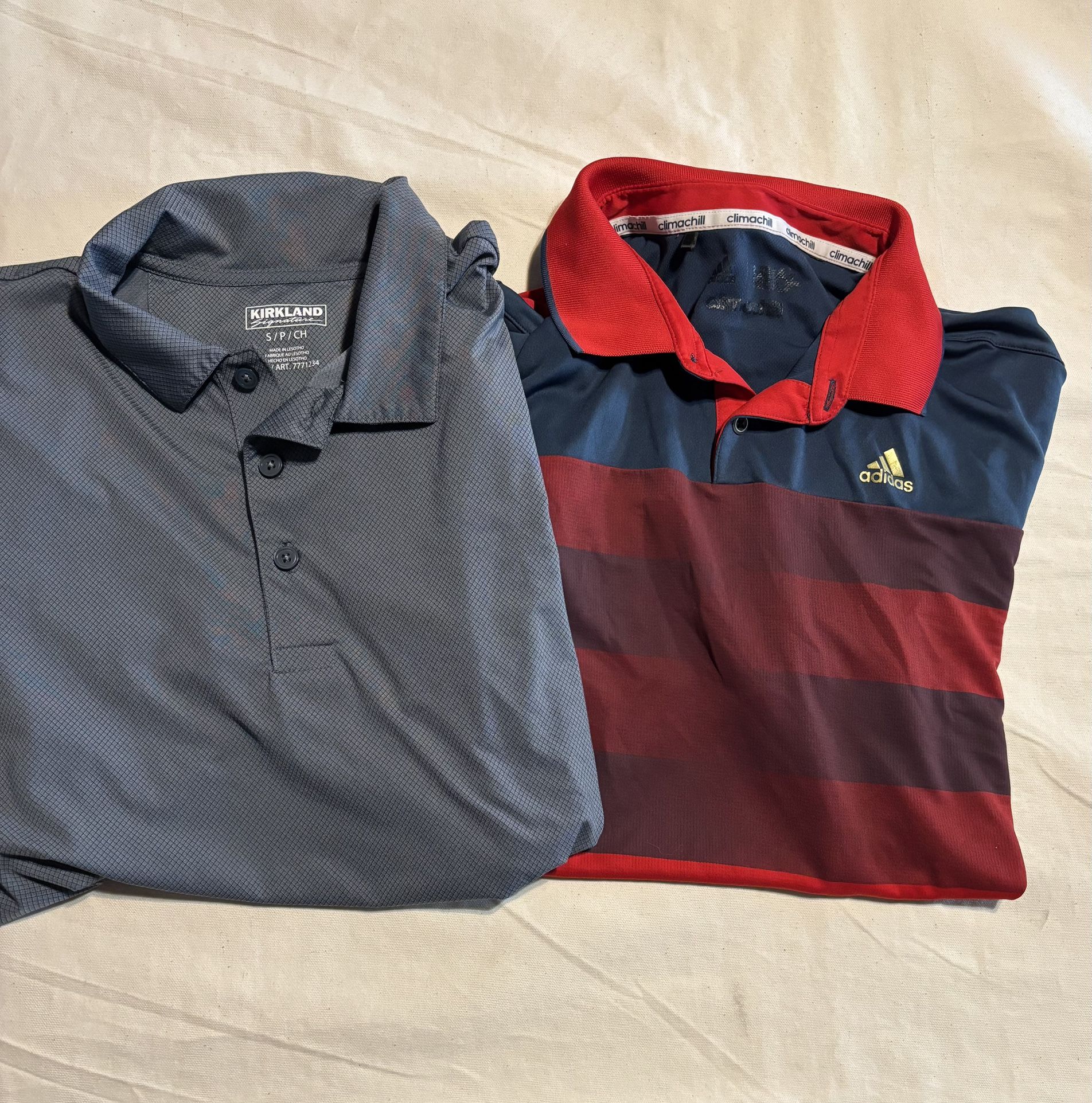 Polo Golf Shirts bundle Adidas & Kirkland size Small