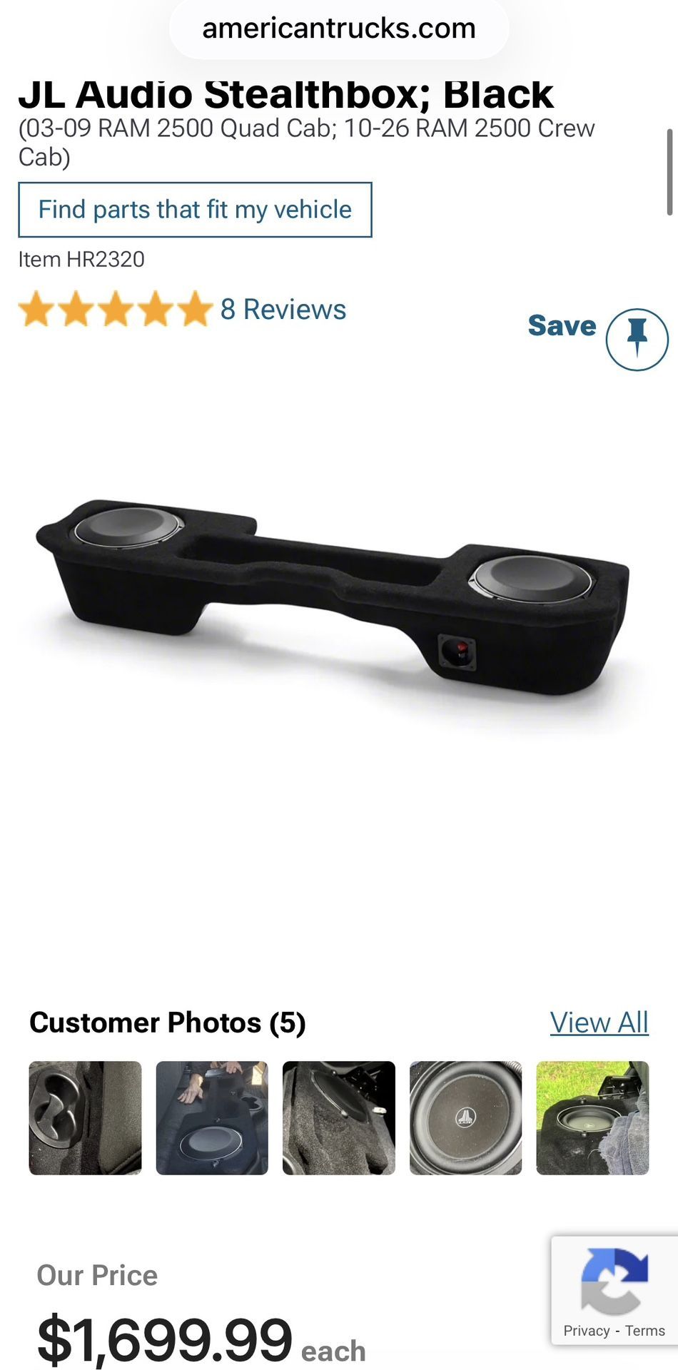 JL Audio 10’ Subwoofers 