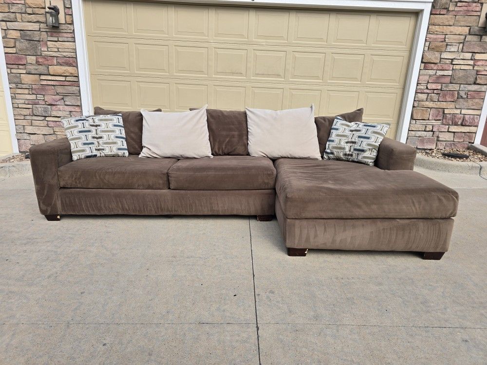 Brown Microfiber Sectional Sofa- Free Delivery