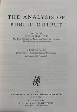 The Analysis of Public Output Book