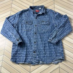 Supreme Spell Out Jacquard Denim Button Up Shirt