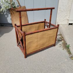 Beautiful Bamboo And Wicker Magazine / Book Holder