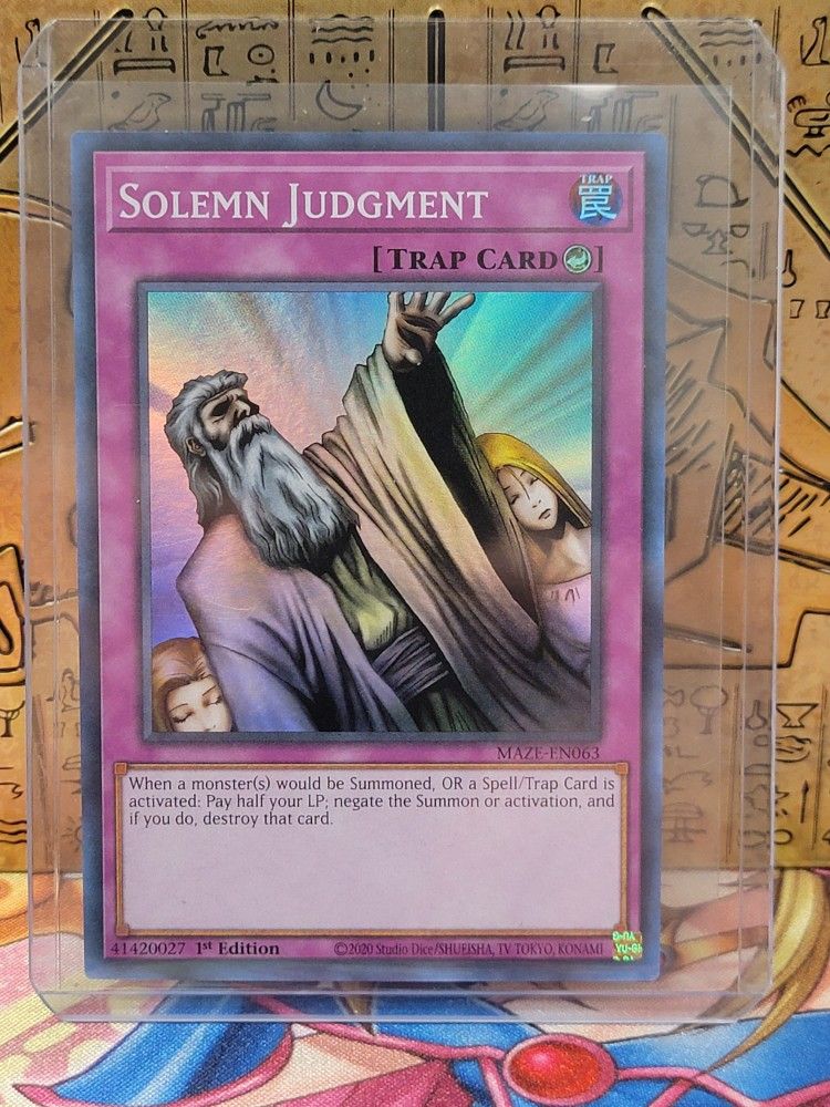 YUGIOH Solemn Judgment 1st Edition Super Rare MAZE-EN063 NM