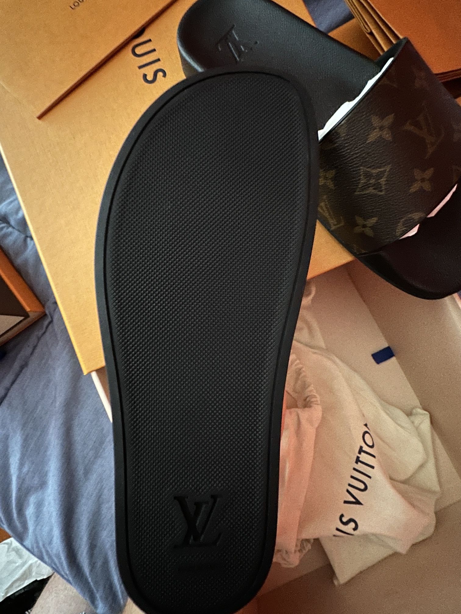Size 10 Louis Vuitton WaterFront Mule Black Slides for Sale in South  Hempstead, NY - OfferUp