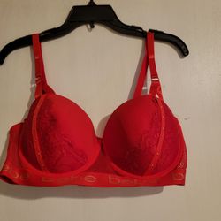 BEBE Red Mesh Push Up Bra New