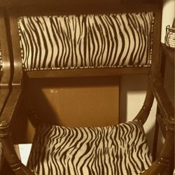 Zebra Print Wooden Chair