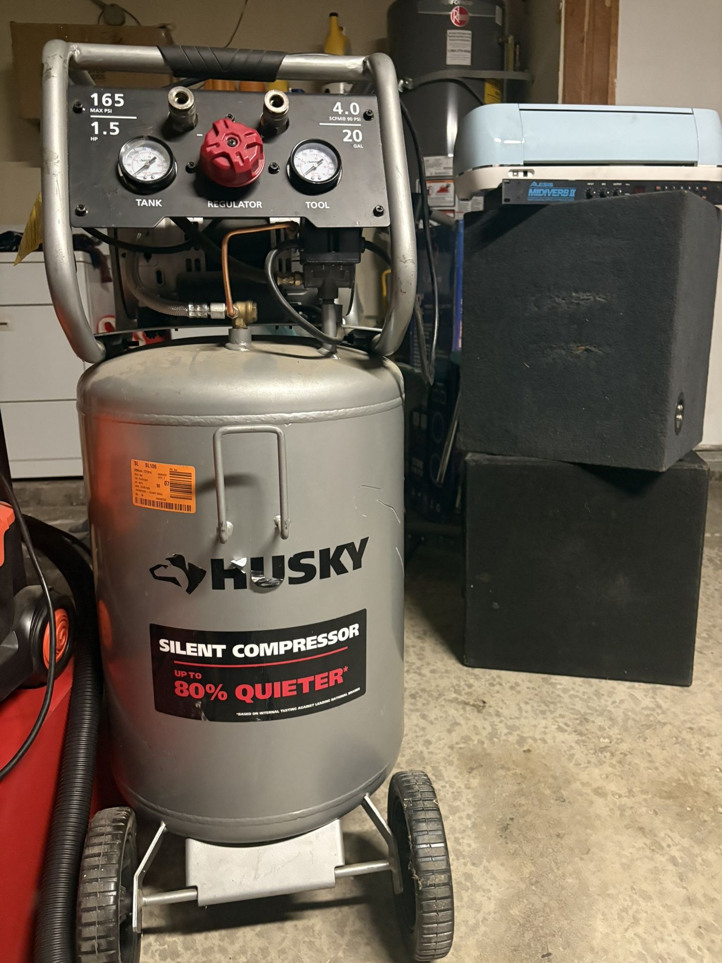 Husky 20 Gallon Quiet Air Compressor – 165 PSI