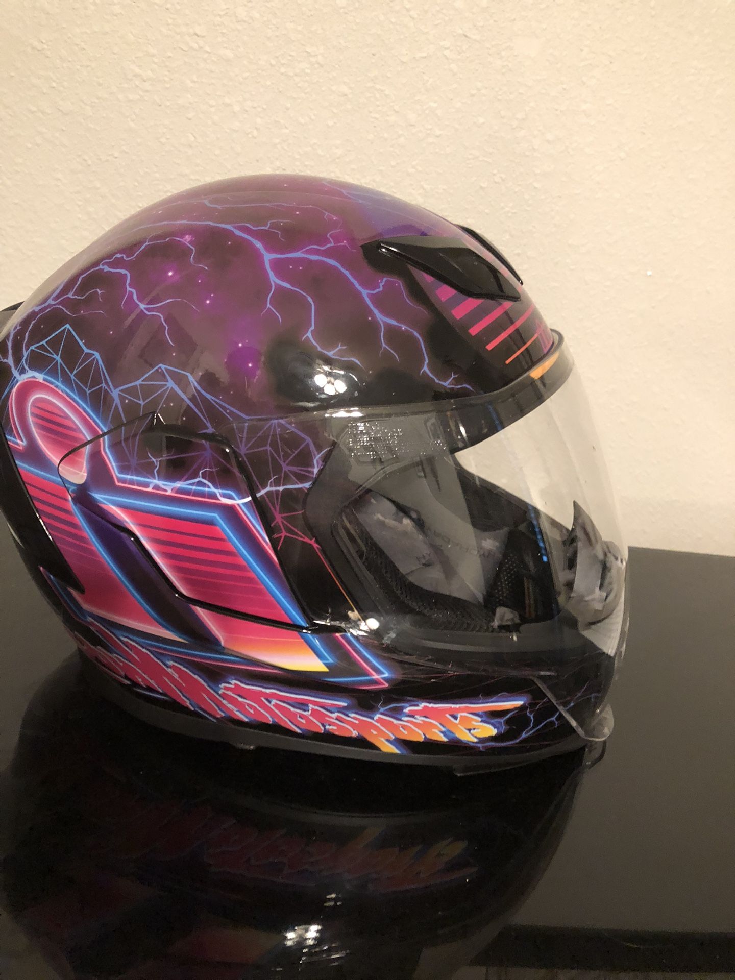 Icon Synthwave Motorcycle Helmet