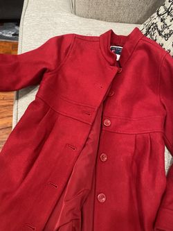 Janie and Jack Red girls Red Coat   Size 8 
