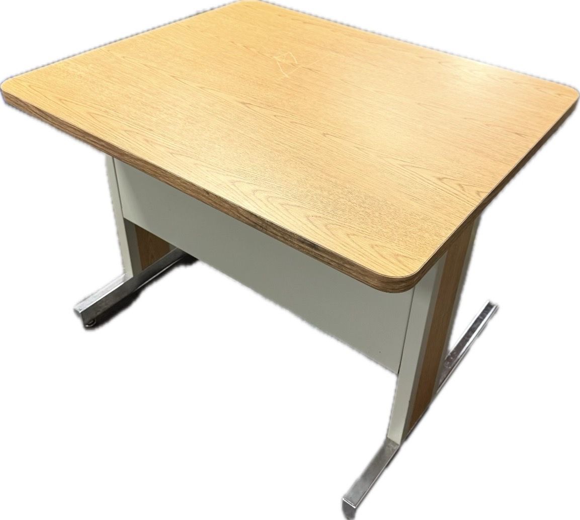 Make an offer Solid, commercial-quality desk – heavy and very sturdy,.