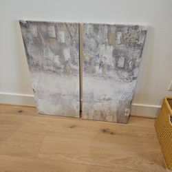 Set Of 2 Abstact Painting On Canvas