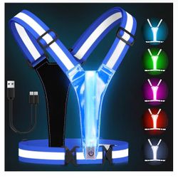 LED Reflective Running Vest with USB Charging