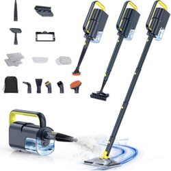 ScrubWiz Steam Mop with Detachable Handheld Steam Cleaner,