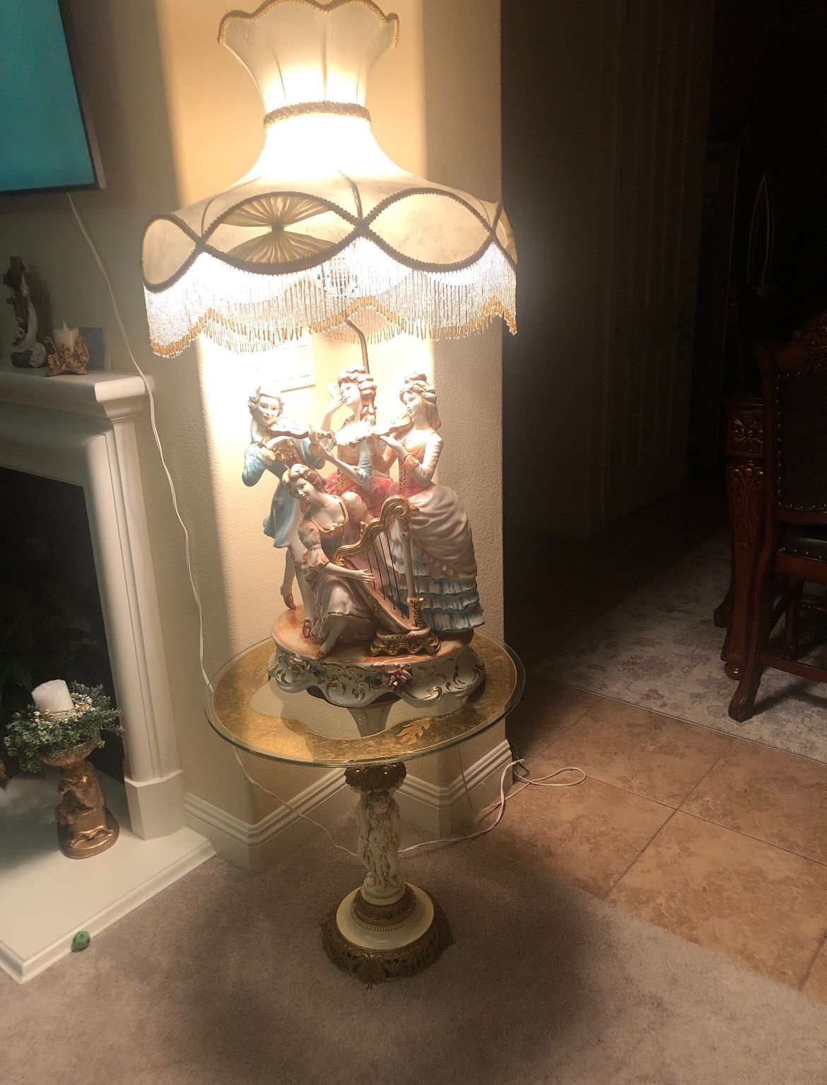 antique lamps with table from. Italy