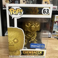 VAULTED EXCLUSIVE Golden Chewbacca Funko Pop #63 Star Wars Bobblehead Movies