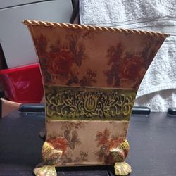 Candle Tin Holder Rose Painted