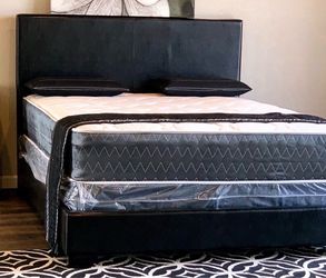 NEW QUEEN AND KING SIZE BED WITH MATTRESS, INCLUDING FREE DELIVERY